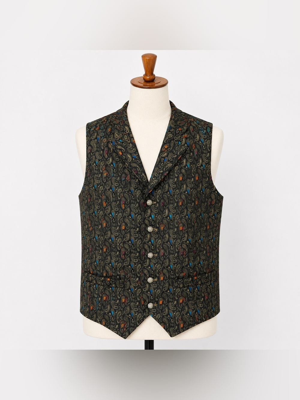 Vintage Wah Maker Western Vest L Paisley USA Made Cowboy Saloon Steampunk